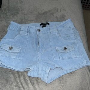 Blue corduroy shorts